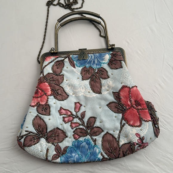 Unbranded vintage style light blue beaded evening bag - Picture 3 of 14